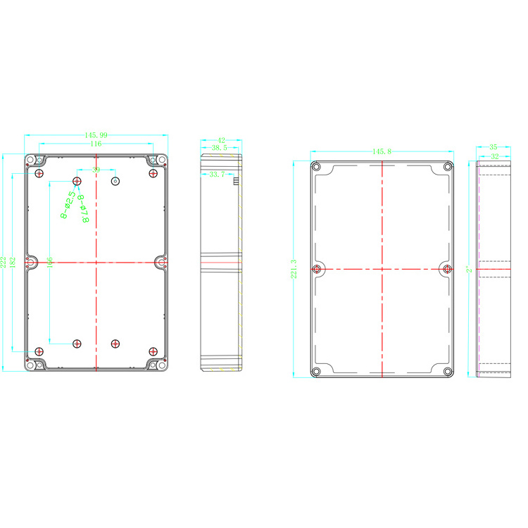 Control Panel Box Casing Manufacturers DIY Custom Waterproof ABS Plastic Electronics Enclosure Outdoor Battery Junction Box