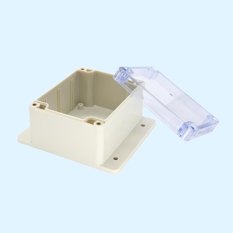 Waterproof Outdoor Junction Box ABS Plastic Electrical Enclosure With Mounting Plate Weatherproof Hinged Grey Cover For Projects