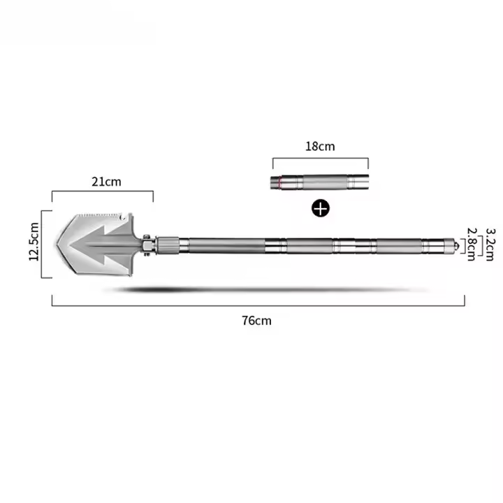 Outdoor Carbon Steel Equipment Multifunctional Camping Gear Unbreakable Tactical Survival Spade Folding Digging Snow Shovel