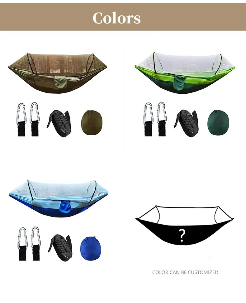 High quality Camping accessories Portable Hammock with Mosquito Net Hammock and Waterproof Canopy