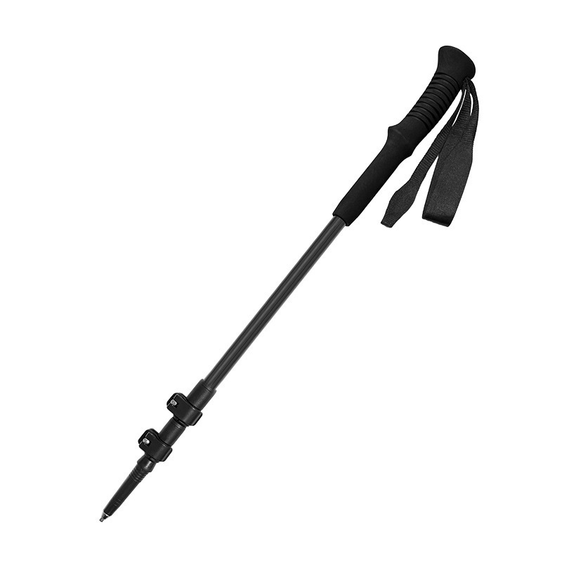 Lightweight Outdoor Walking Stick Three Section Telescopic Carbon Fiber Stick External Lock Ultra Climbing Cane