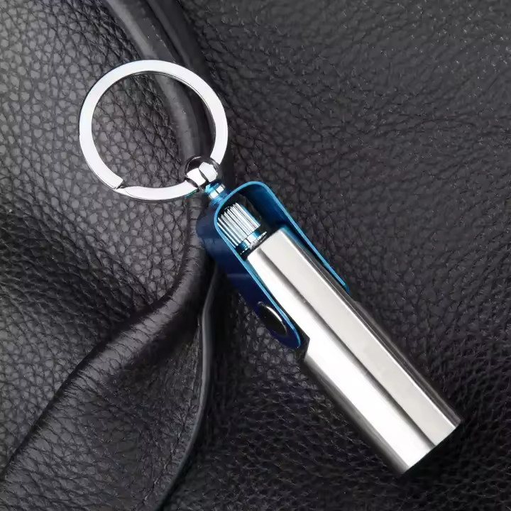 Wholesale Portable Metal Kerosene Cigarette Smoking Matchstick Flint Lighter Permanent Match Lighter with Keychain Accessories