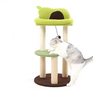 Indoor Cat Tower Condo Cat House with Padded Plush Perch Cat Tree Toy Cozy Hammock and Sisal Scratching Posts