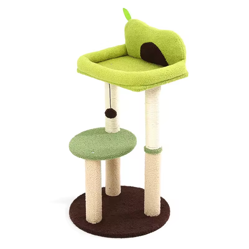 Indoor Cat Tower Condo Cat House with Padded Plush Perch Cat Tree Toy Cozy Hammock and Sisal Scratching Posts