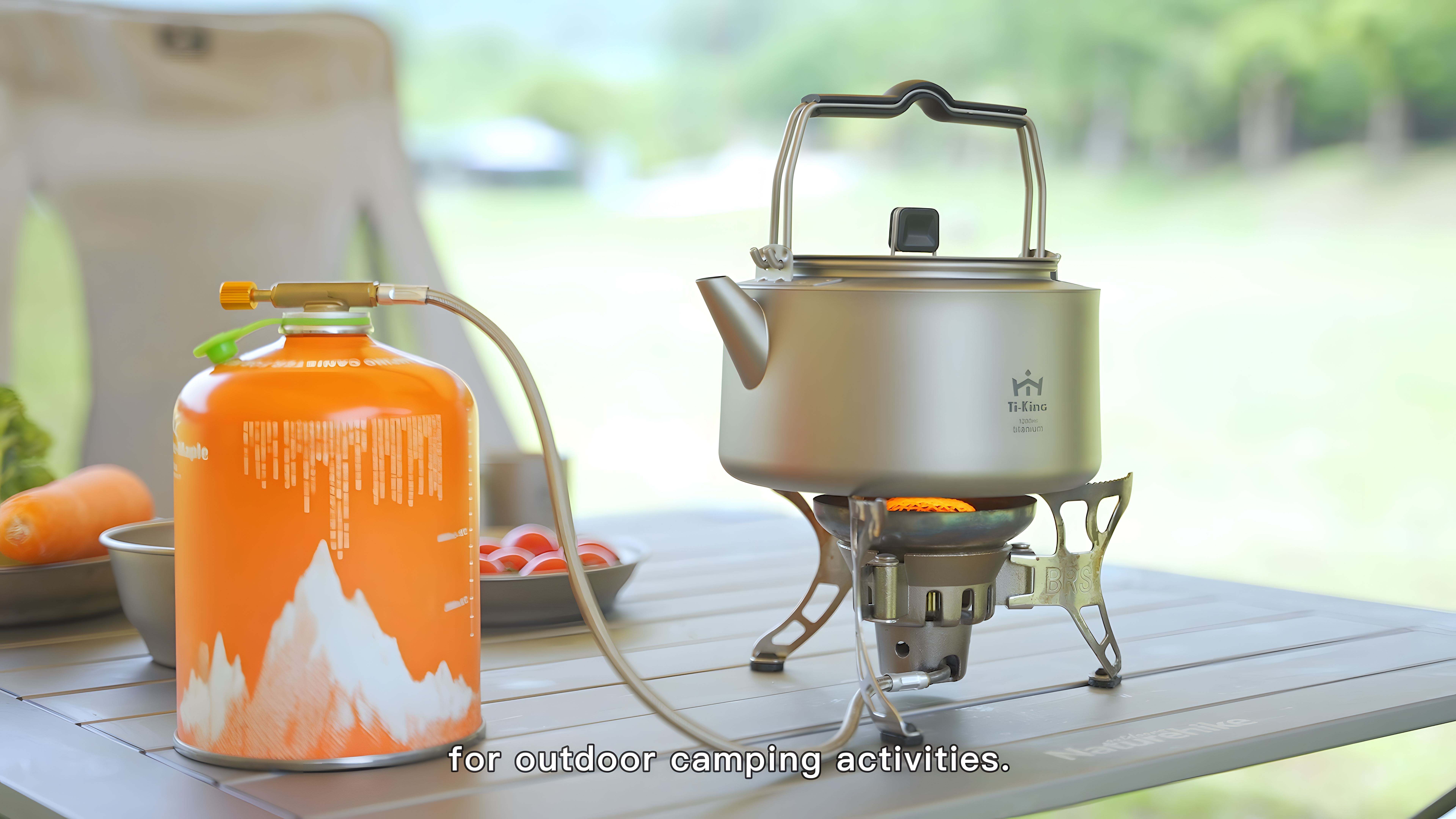 Convenient firewood picnic titanium alloy camping open flame outdoor portable ultra-light tea kettle to boil waterS