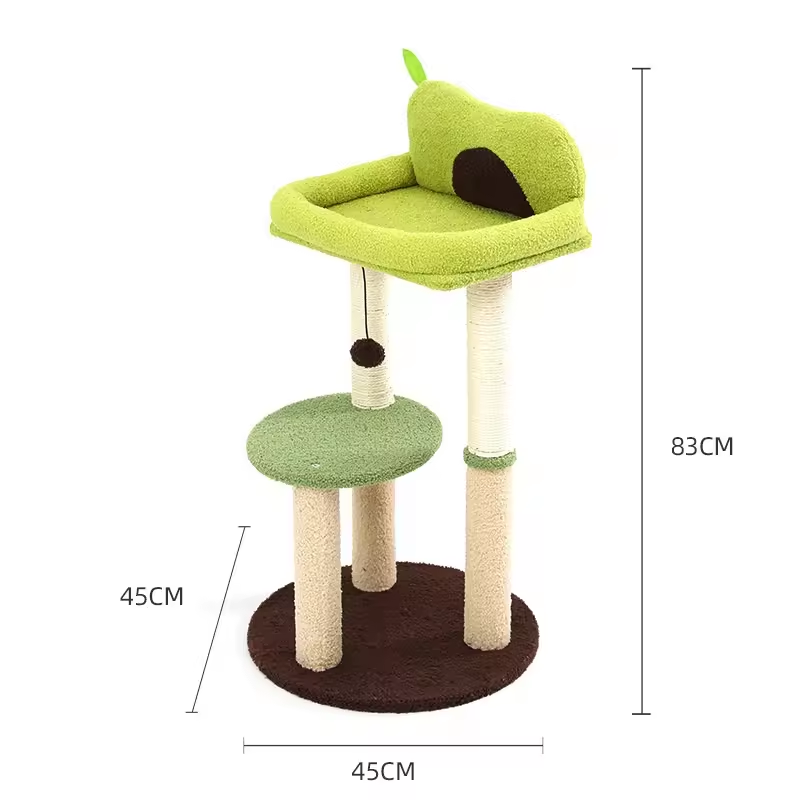 Indoor Cat Tower Condo Cat House with Padded Plush Perch Cat Tree Toy Cozy Hammock and Sisal Scratching Posts