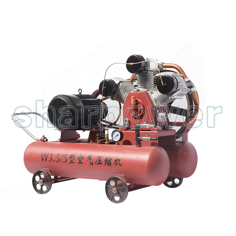 SHARPOWER w-3.5/5 18.5kw 22hp diesel engine electric motor powered piston mining air compressor