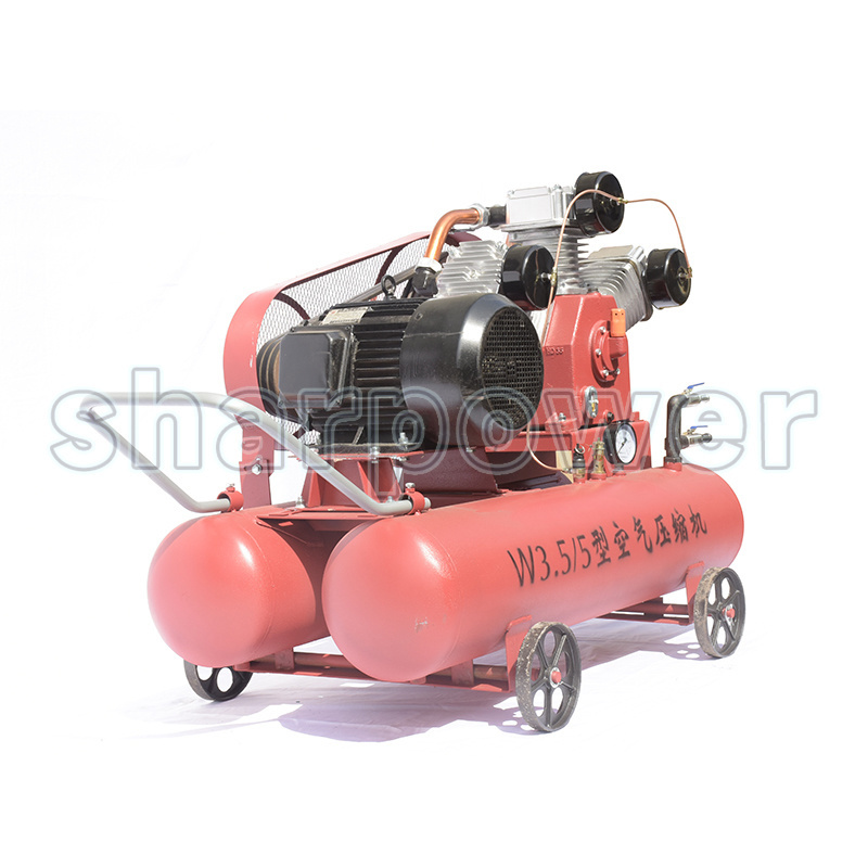 SHARPOWER w-3.5/5 18.5kw 22hp diesel engine electric motor powered piston mining air compressor