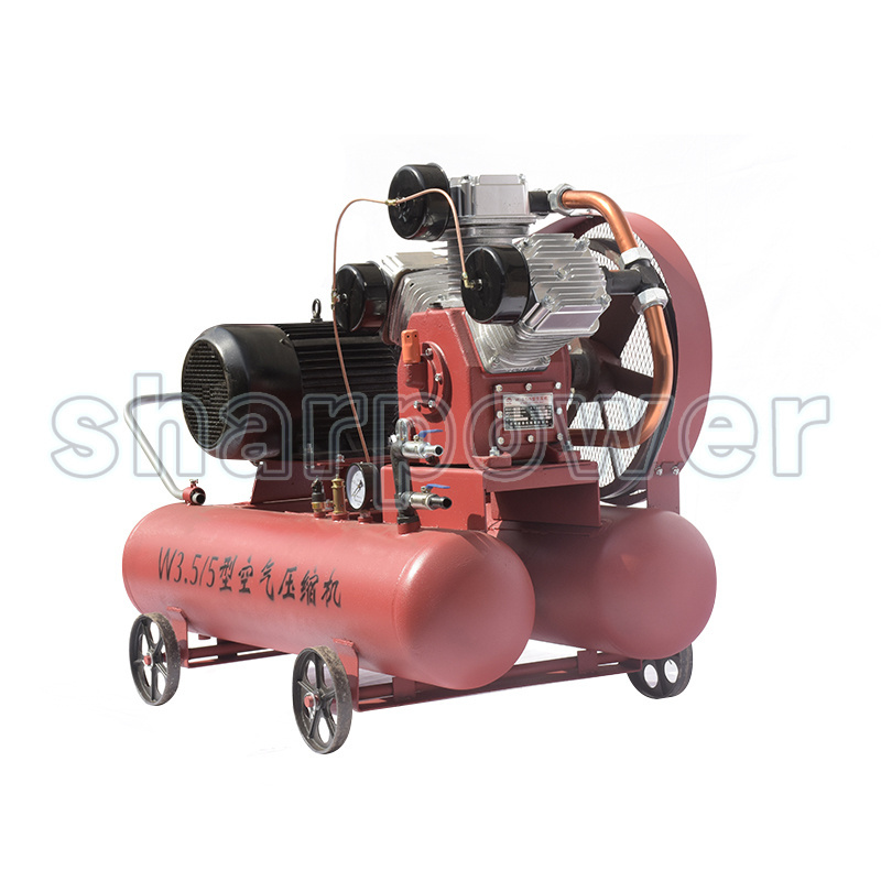 SHARPOWER w-3.5/5 18.5kw 22hp diesel engine electric motor powered piston mining air compressor