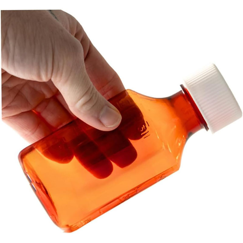 Plastic Child Resistant 30ml 60ml 120ml Cough Syrup Pharmacy Bottle with Anti-taper Proof Lid