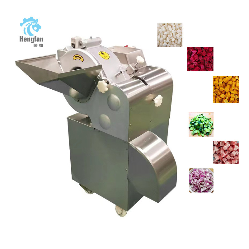 New Industrial Cube Cutting Machine Commercial Vegetable Dicer for Carrot Onion Kiwi Apple Mango with Reliable Motor