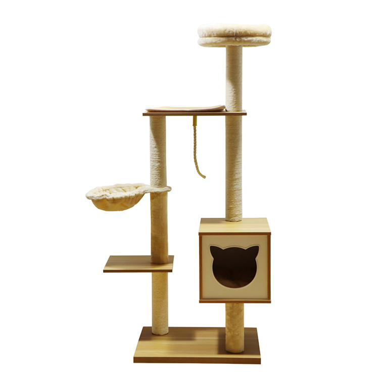 Cat tree climbing house cat toy hammock for scratc cat scratcher tower condo