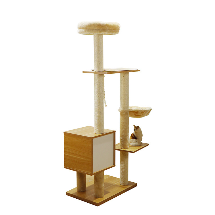 Cat tree climbing house cat toy hammock for scratc cat scratcher tower condo