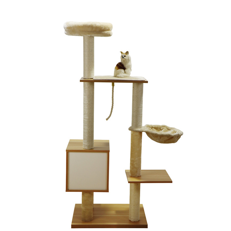 Cat tree climbing house cat toy hammock for scratc cat scratcher tower condo