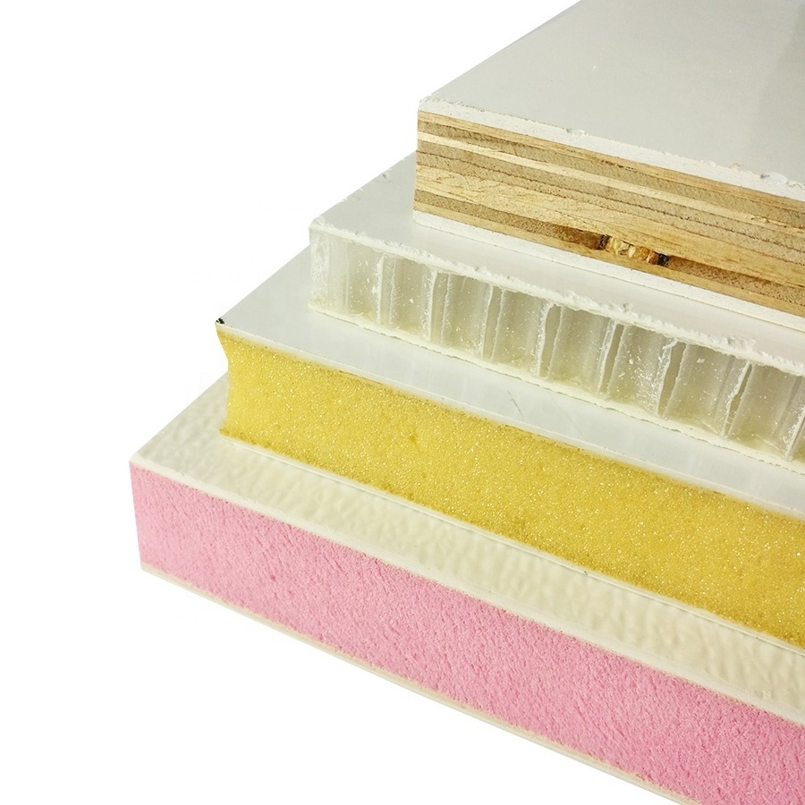 XPS PU Foam Refrigerated Truck Insulated GRP FRP Panel, Insulation RV Side Fiberglass Honeycomb Sandwich Wall Panel For Trailer