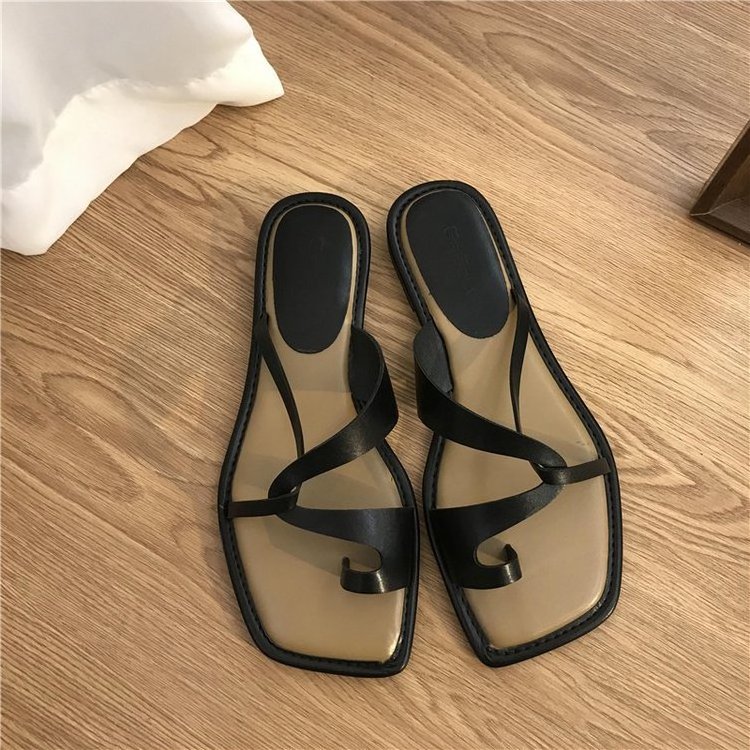 fast delivery fashion women soft cozy summer flat nonslip clip toe outdoor slides sandals slippers