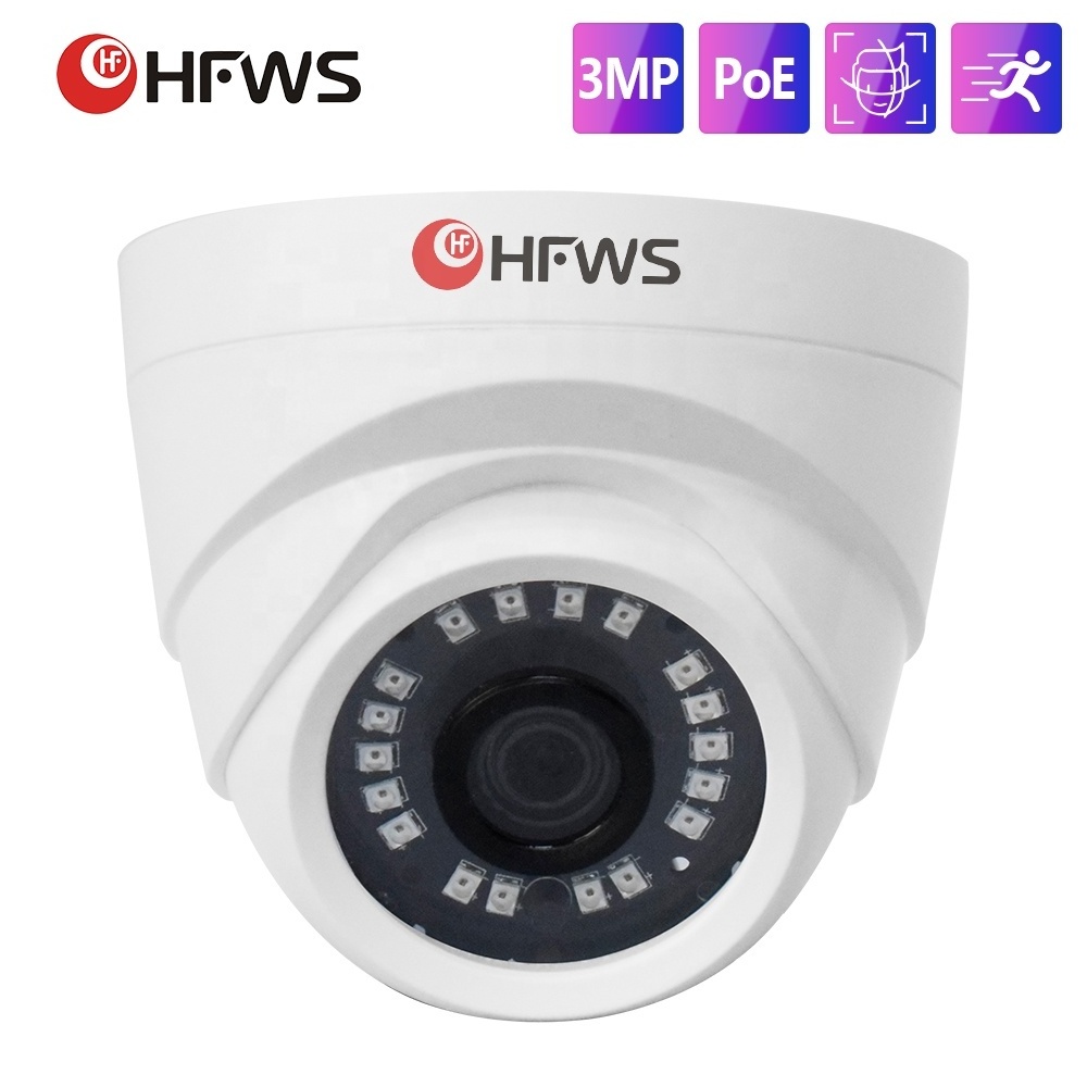 AI Face Support  onvif H.265 Security Camera Ip Camera 3mp Dome Poe camera