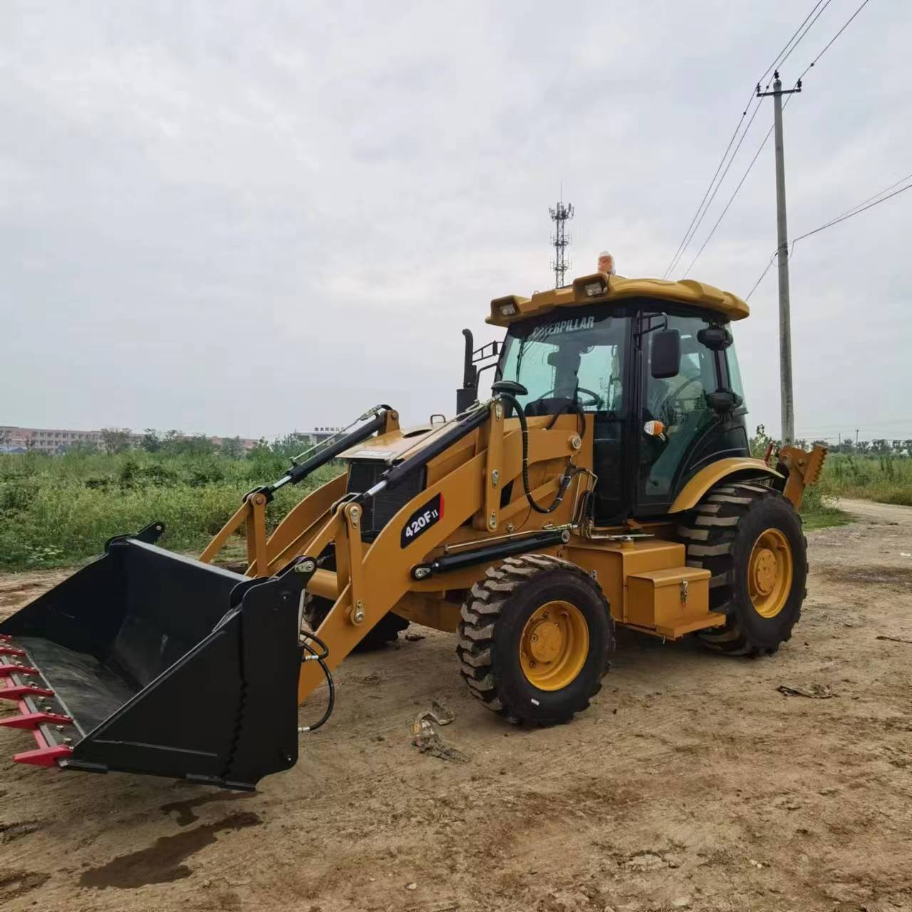 On time delivery used construction equipment used caterpillar loader cat420f backhoe loader with large capacity