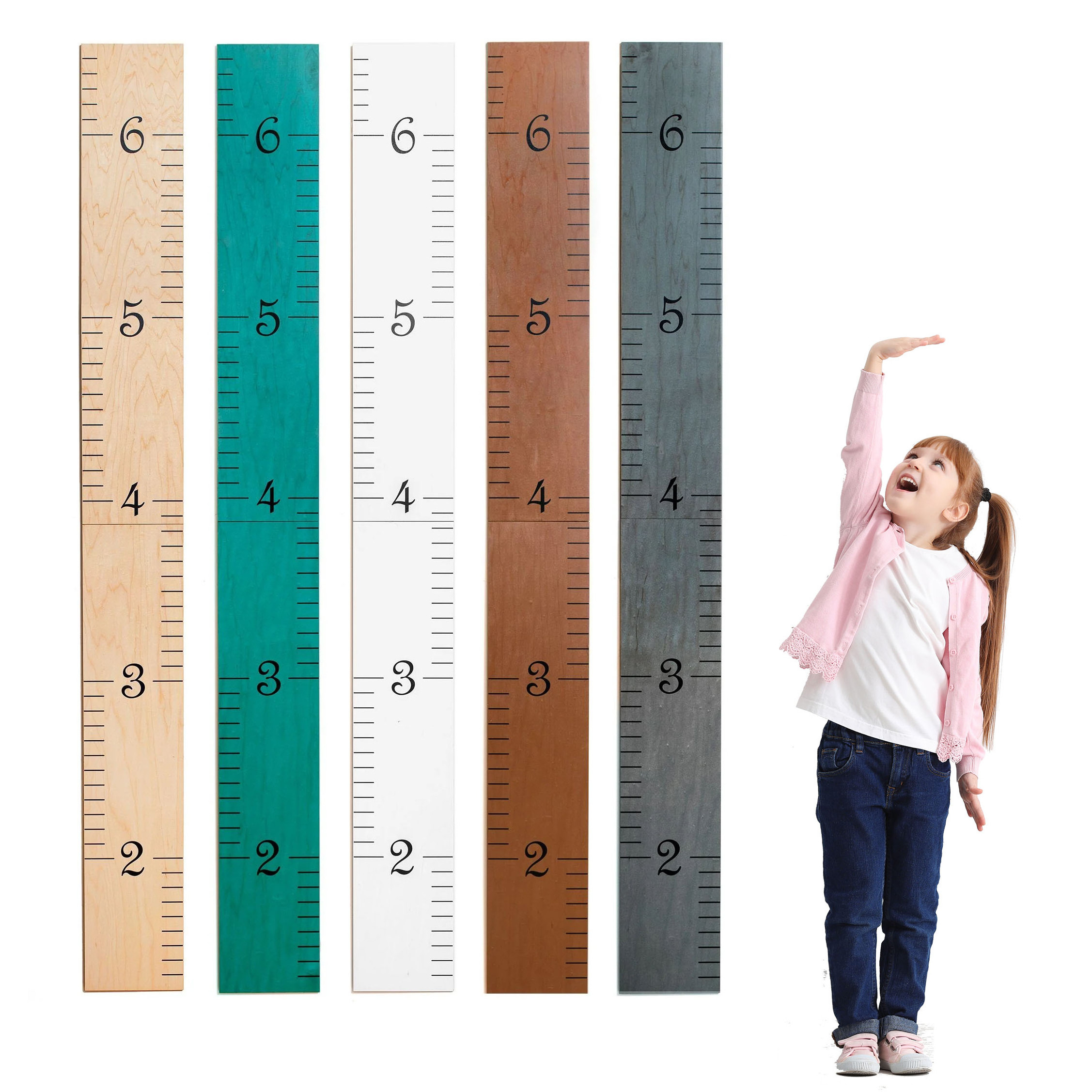 Personalized Growth Chart Nursery Family Decor Height Chart Solid Wood Hanging Baby room Decor