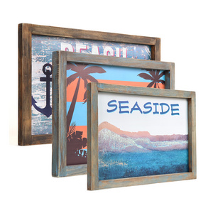 Vintage Seaside 12x18in Wooden Plaque Coastal Wood Sign Beach Oceanfront Art  Decor Trending Nautical Theme