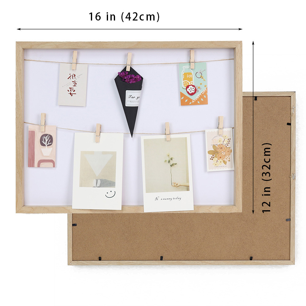 Hot sale Picture Display Wood Clips Photo Holder Collage Memory Frame for Home Wall Decoration