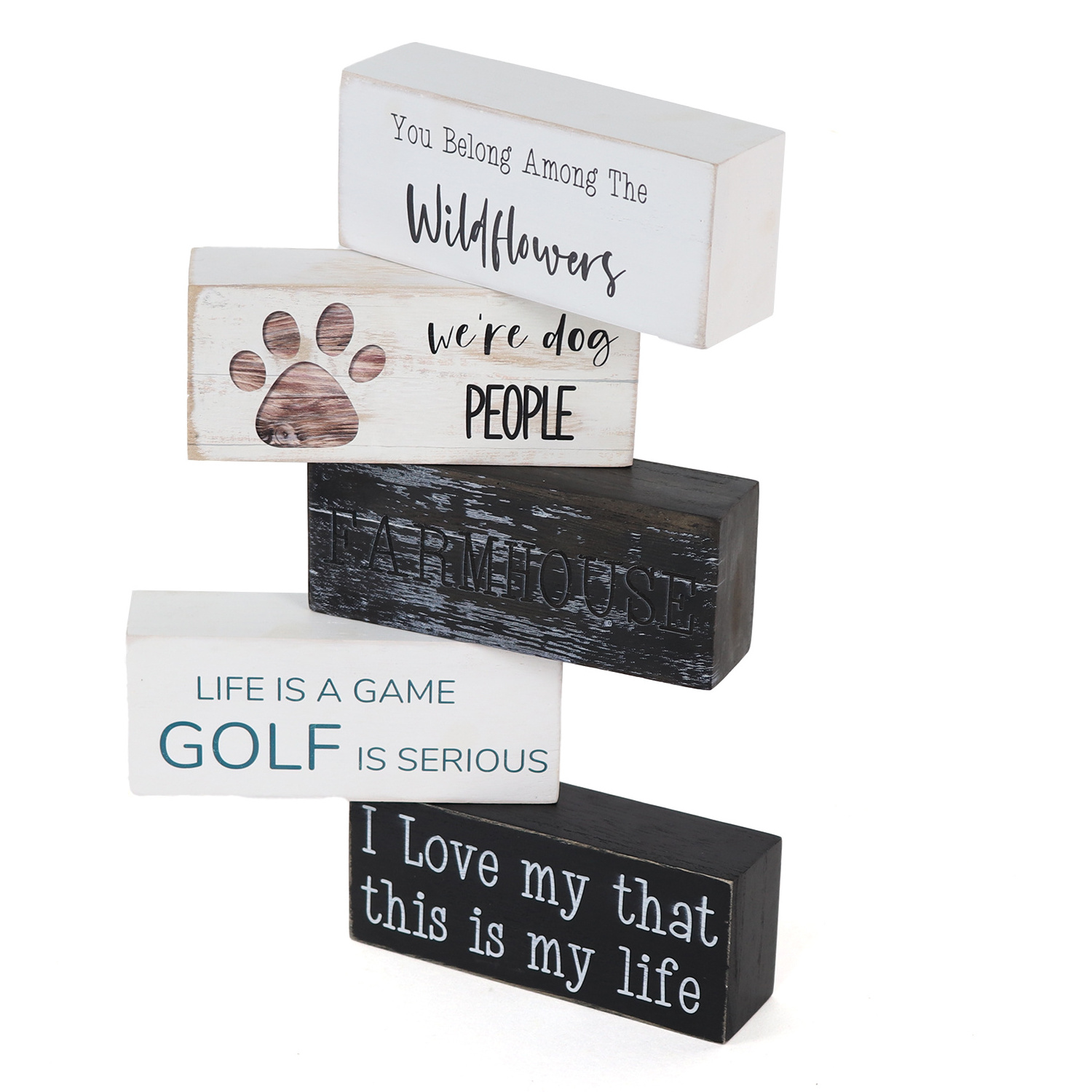 Hand made Mini Block Wood Sign Bathroom Decor  Wood Sign Funny Sayings Quotes Small Mini Block