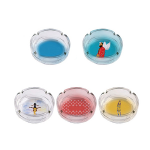 Fancy Cute Cool Glass Ash Tray Portable Decorative Modern Glass Ashtrays for Cigarettes