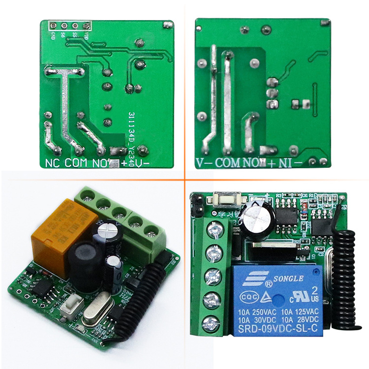 433 Mhz Universal Wireless Remote Control Switch DC 12V 1CH Relay Receiver Module and RF Transmitter Electronic Lock Control Diy