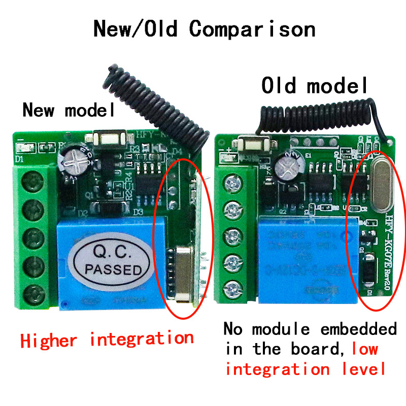 433MHZ Remote Power On Off Control Switch DC12V Access Control Single Relay Remote Control Switch Remote Transmitter Receiver