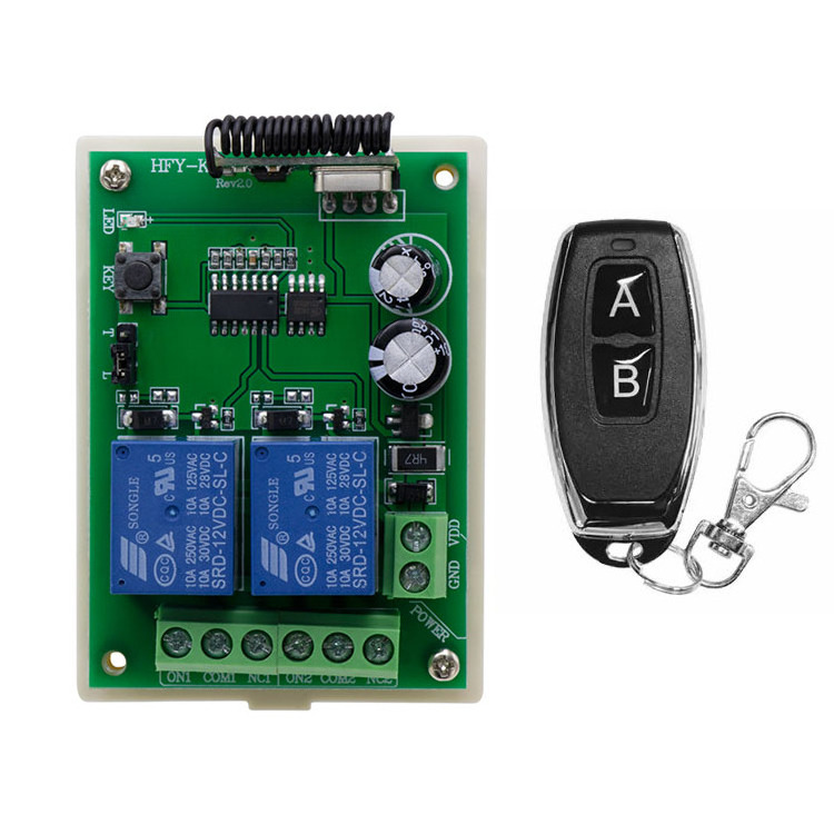 DC12V 24V 4CH RF Relay Receiver 433mhz rf transmitter Wireless Remote Control Switch for garage Door remote Control