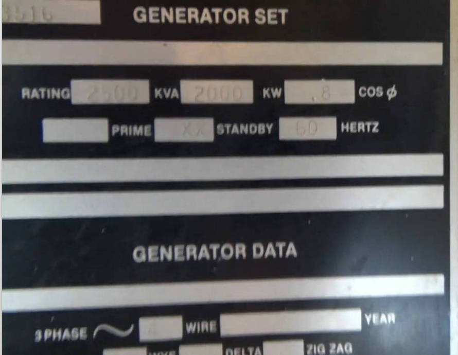 Used Diesel Generator C3516 2000KW Second Hand Genset 2000KVA Water Cooled Diesel Generator for Sale 21700 Provided USA Yellow