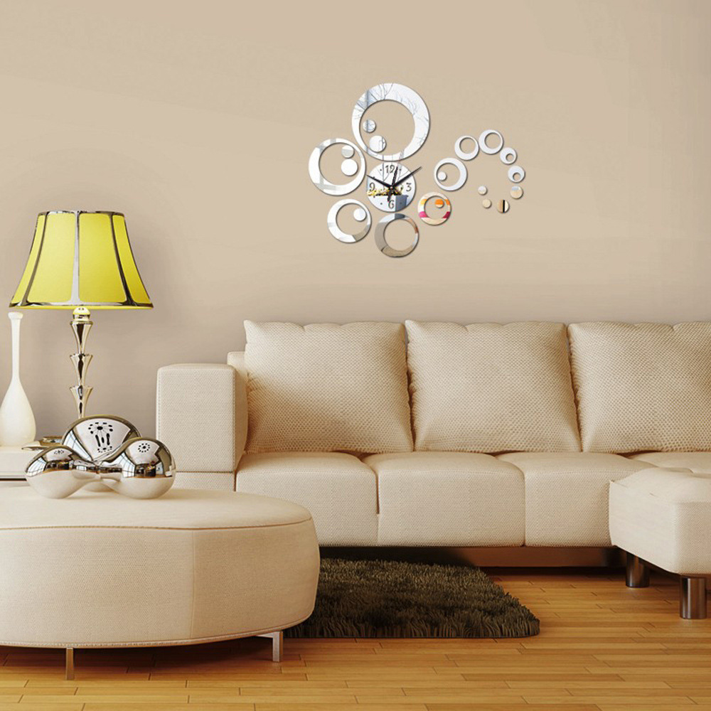 Hot Sale Creative DIY Acrylic Wall Clock Living Room Oversized 3D Wall Sticker Clock