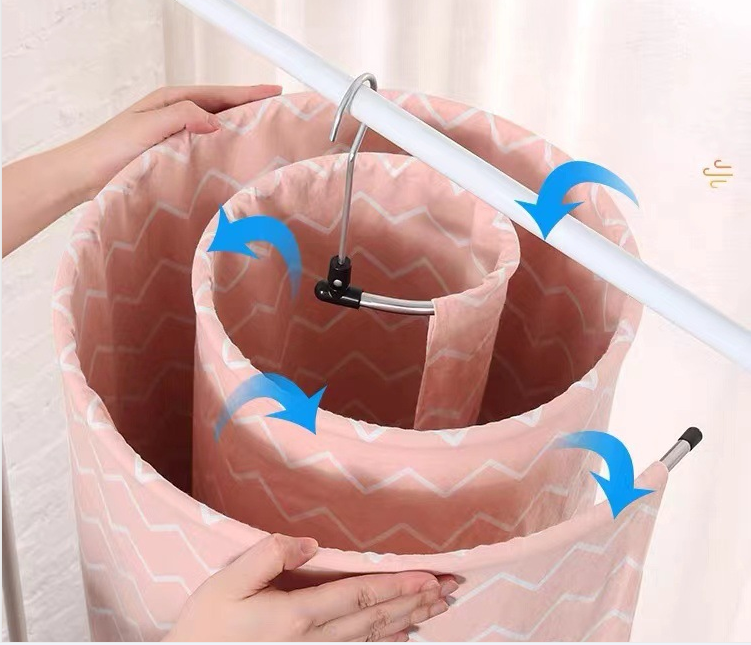 Multifunctional stainless steel round coat hanger Circle spiral Bed hanger drying sheets drying quilts artifa rotary drying rack