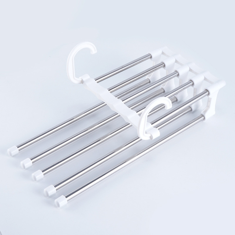 2023 Newest Fashion 5 in 1 Pant rack shelves Stainless Steel Clothes Hangers Multi-functional Wardrobe Hot Sale Magic Hanger