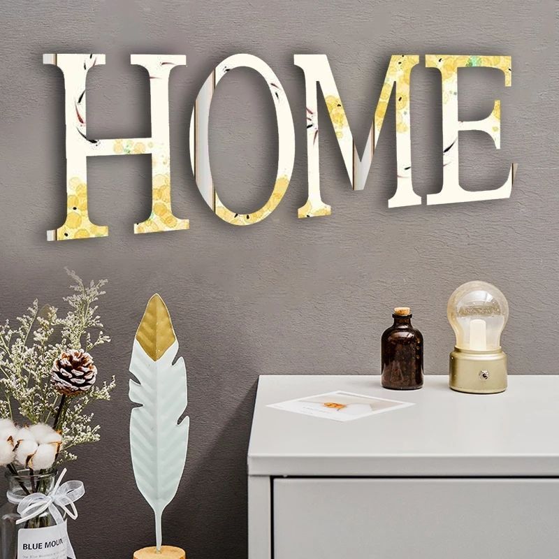 Home Wall Decor 10cm 3D Mirror Spell Letters Wall Stickers For Logo Name Alphabet Wedding Letters English Black/Gold/Silver