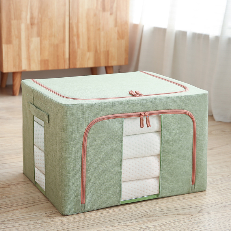 Clothing Organizers Foldable fabric Clothes Storage Boxes Bins Large Storage Organizer with Clear Window steel frame storage box