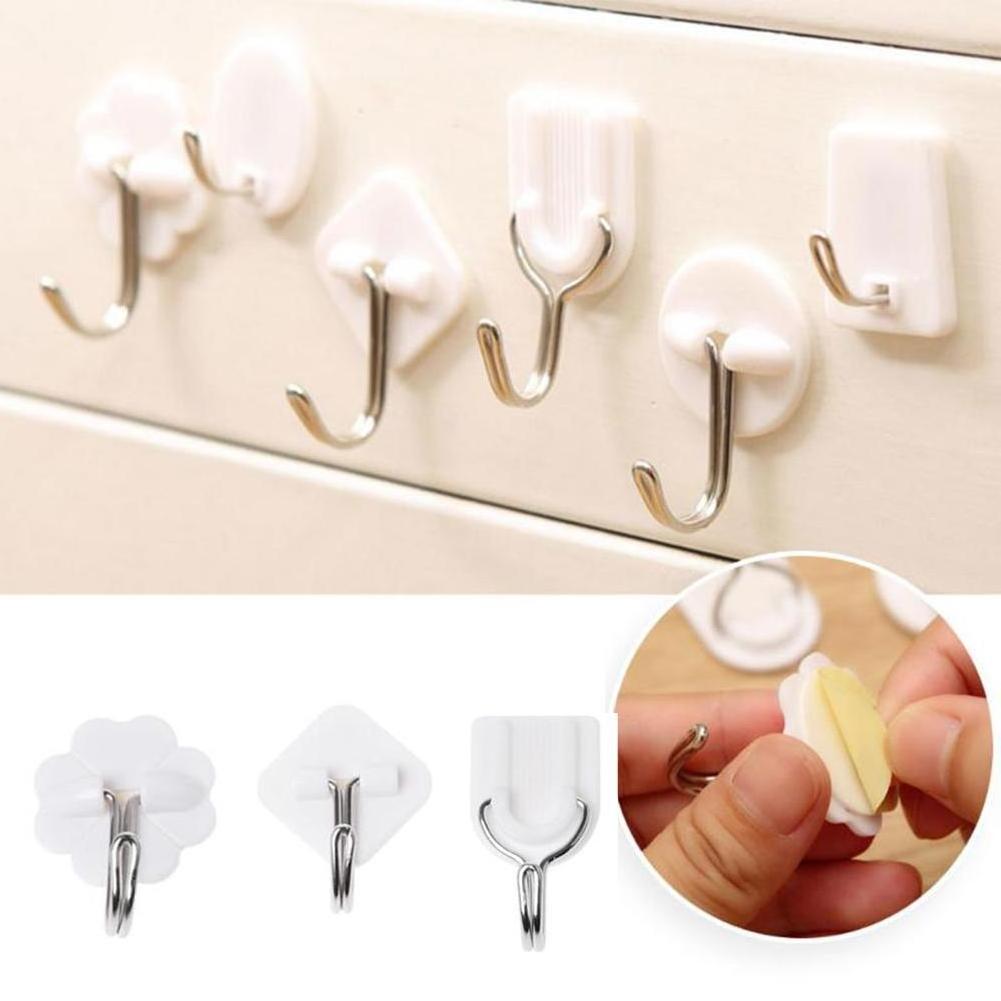 Small sticky hook wholesale round/square/U-shaped/flower-shaped Self-Adhesive Hook White Wall Hook Strong Adhesive Towel Nail