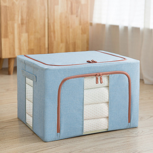 Clothing Organizers Foldable fabric Clothes Storage Boxes Bins Large Storage Organizer with Clear Window steel frame storage box