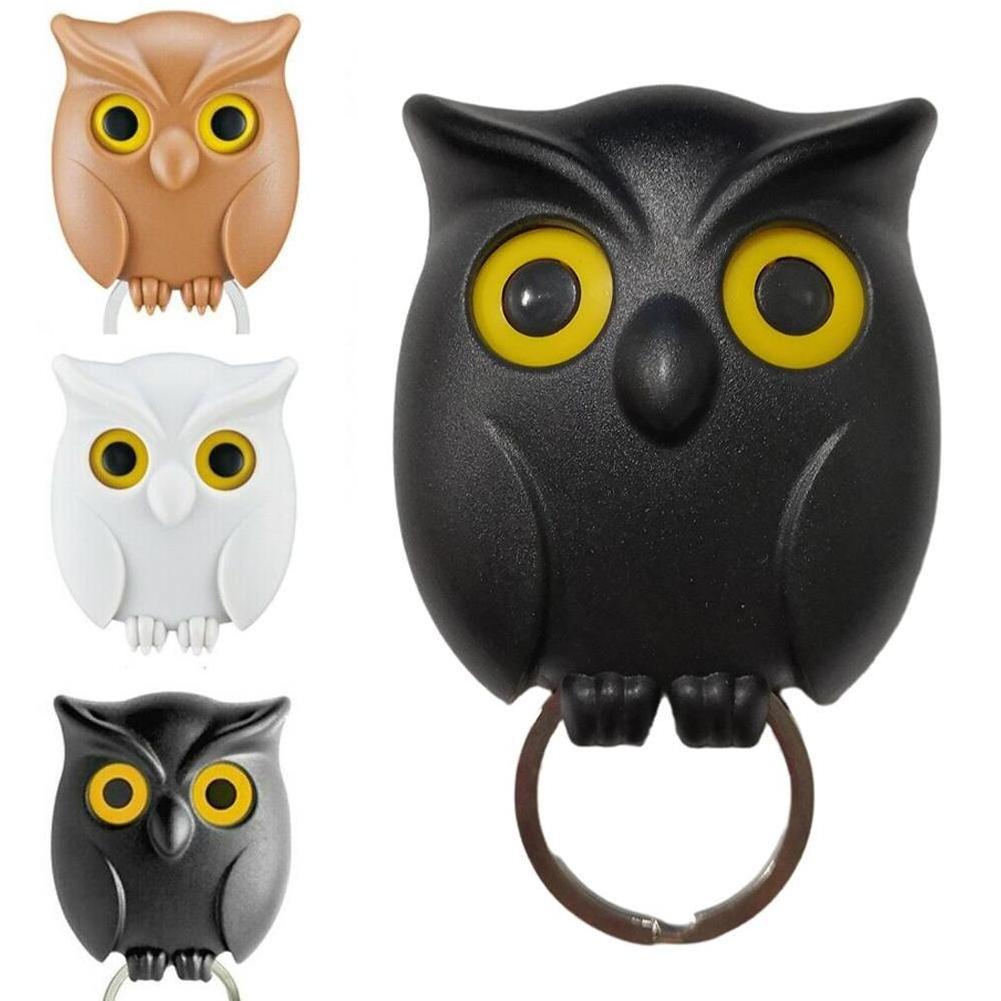 1 PCS Owl Night Wall Magnetic Key Holder Magnets Hold Keychain Key Hanger Hook Hanging Key Will Open Eyes Home Decoration