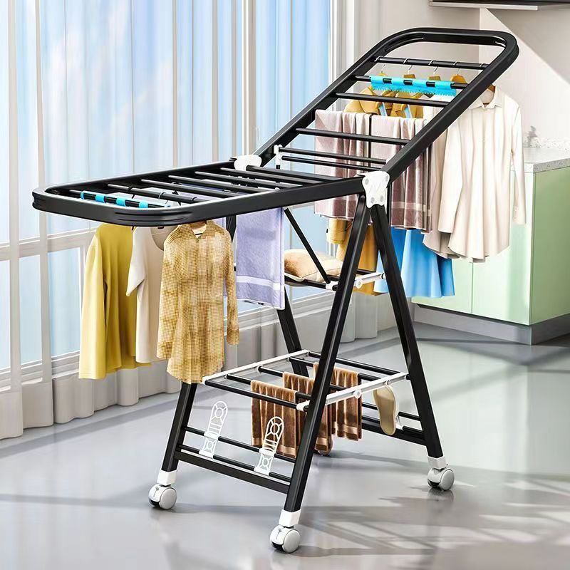 Customized 2-Tier Stainless Steel Cloth Dryer Hanger Stand Folding Laundry Clothes Drying Metal Rack for Storage Holders Racks