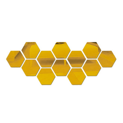 12PCS/Set Custom hexagonal Wall Mirror Home Sticker Acrylic Mirror Wall Sticker gold acrylic mirror home Decoration