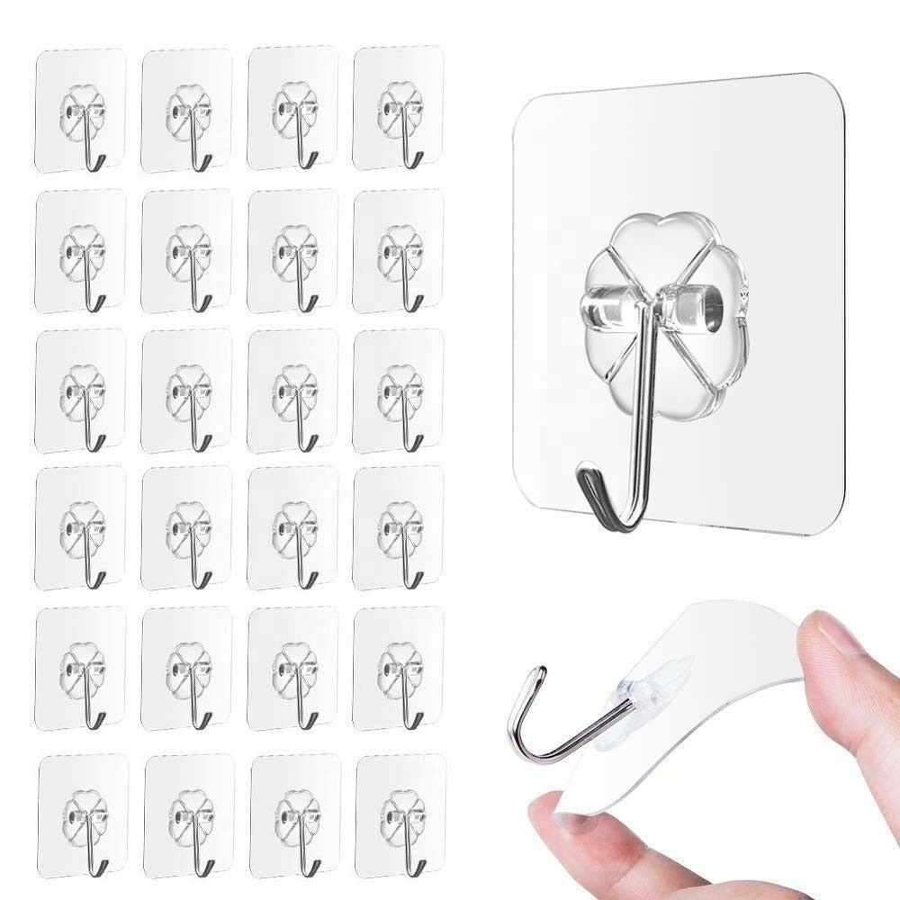 2000g Load-bearing Plastic Wall Hook For Storing Bathroom Strong Trackless Door After The Hook Transparent Suction