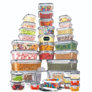 34pcs Set Kitchen Crisper Set Microwave Lunch Box Refrigerator Freezer Storage Box Fruit And Vegetables Sealed Box