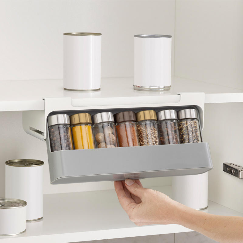 Factory Kitchen Cabinet Space Saving Pull Out Drawer Storage Holder Under-shelf Spice Organizer