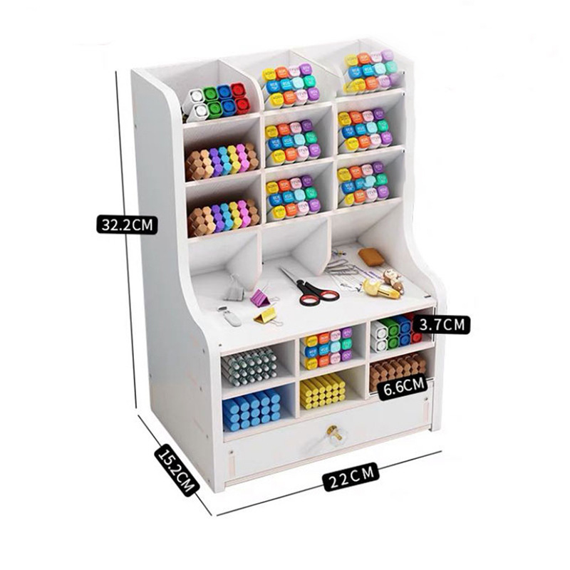 Multifunctional Student Desk Storage Box Painting Brush Stationery Shelves Office Organizer Home Pen Holder With Drawers