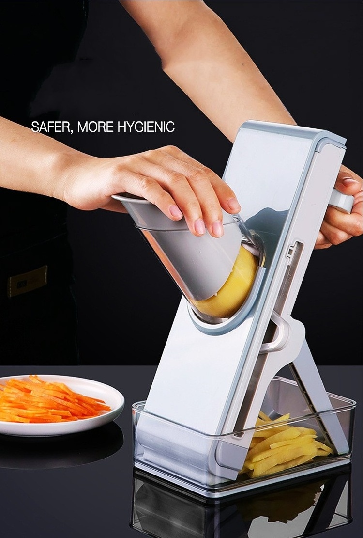 New Adjustable Cutting Meat Slicer Kitchen Manual Press Chopper Mandoline Veggie Fruit Cutter Shredder Grater