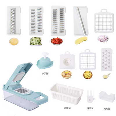 Hand Operated Held Manual 12 In 1 Vegetable Onion Dicer Food Slicer Mandoline Veggie Chopper Chopper Cutter