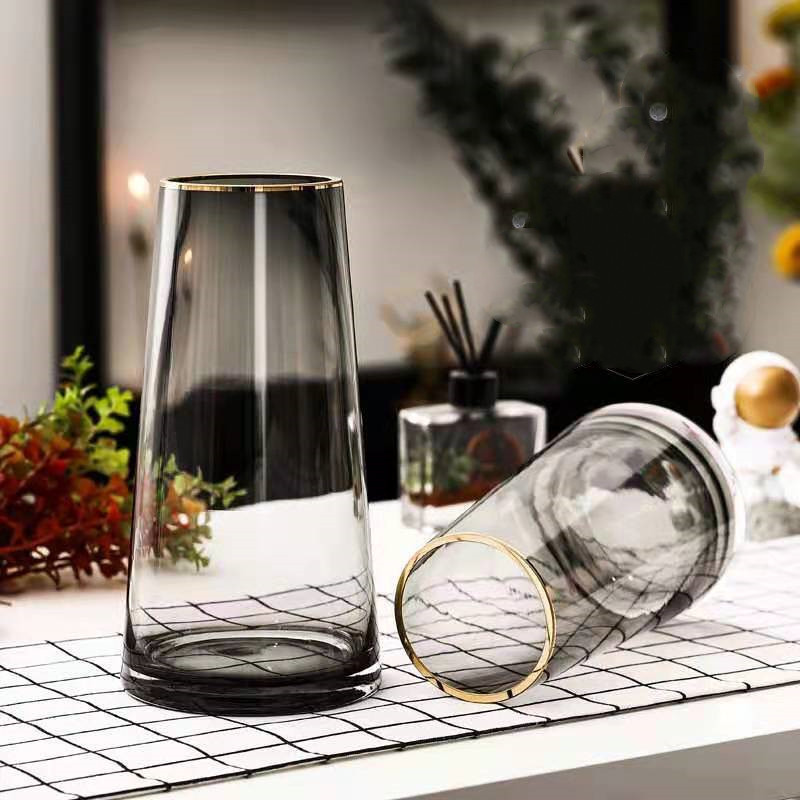 Wholesale Houseware Clear Elegant Cylinder Customized Glass Vase For Decoration