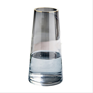 Wholesale Houseware Clear Elegant Cylinder Customized Glass Vase For Decoration