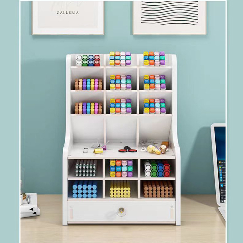 Multifunctional Student Desk Storage Box Painting Brush Stationery Shelves Office Organizer Home Pen Holder With Drawers